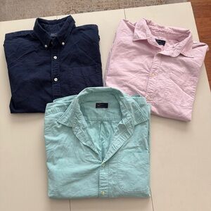 GAP 100% Cotton 3 Lot Bundle Button Down Shirts XL Classic Oxford Boho Relaxed